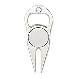 IKAAR Edelstahl Golf Pitchgabel Reparaturwerkzeug, 3 in 1 Golf Divot...