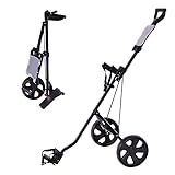 GYMAX Golf Trolley 2 Rad, Golftrolley klappbar mit Anzeigetafel,...