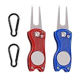 Golf Zubehör,Pitchgabel Golf Switchblade,Edelstahl Golf Divot...