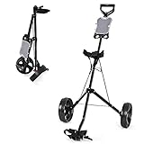 FANTASK Golf Trolley, 2 Rad Golftrolley klappbar, Golfwagen aus Stahl,...