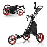 COSTWAY Golf Trolley, 3 Rad Golftrolley, Golfwagen Golf klappbar,...