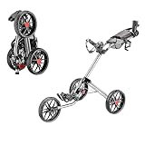 CaddyTek 3 Räder Golfwagen – Deluxe Quad-Fold Compact Push & Pull...